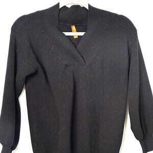 Long Sleeve V-Neck Black Sweater Size Small Very Warm